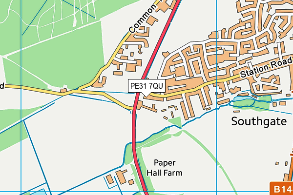 PE31 7QU map - OS VectorMap District (Ordnance Survey) PE31 7QU map - OS VectorMap District (Ordnance Survey)