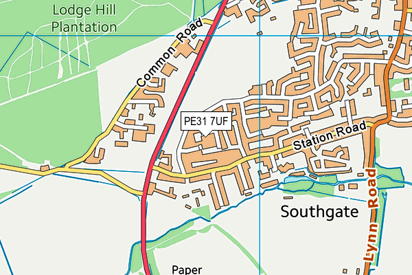 PE31 7UF map - OS VectorMap District (Ordnance Survey)
