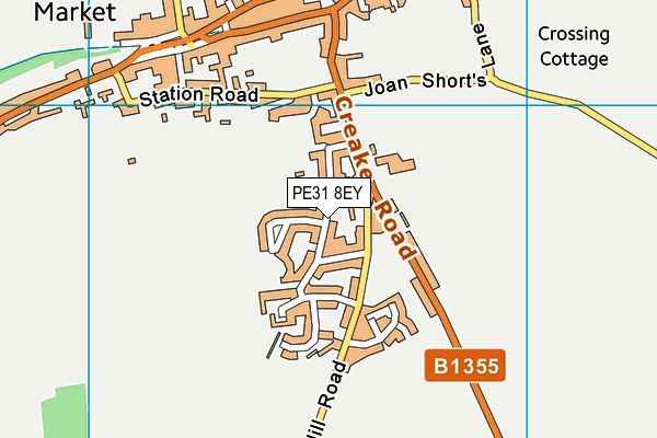 PE31 8EY map - OS VectorMap District (Ordnance Survey) PE31 8EY map - OS VectorMap District (Ordnance Survey)