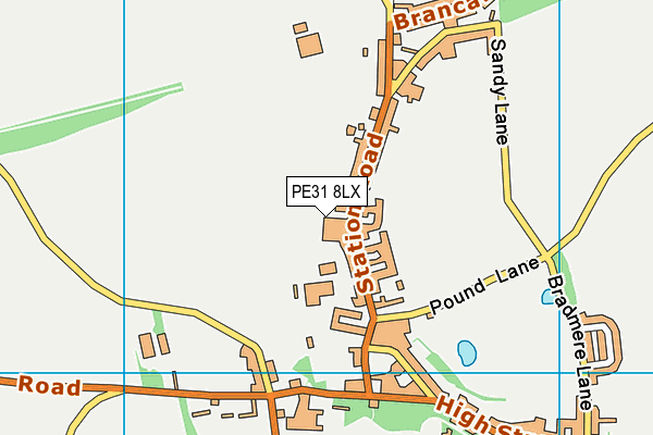 PE31 8LX map - OS VectorMap District (Ordnance Survey) PE31 8LX map - OS VectorMap District (Ordnance Survey)