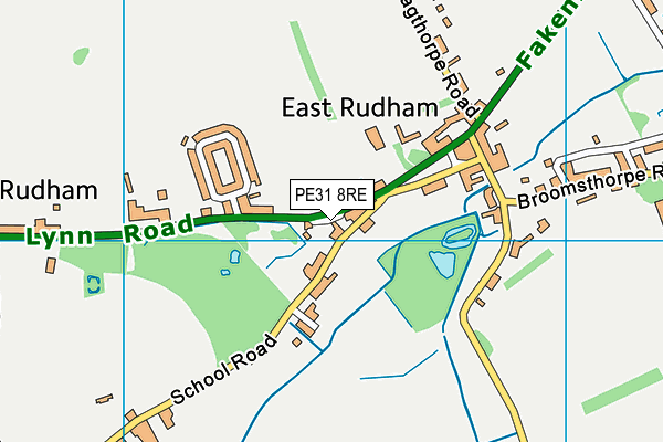 PE31 8RE map - OS VectorMap District (Ordnance Survey)