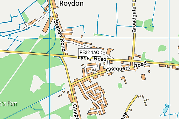 PE32 1AQ map - OS VectorMap District (Ordnance Survey) PE32 1AQ map - OS VectorMap District (Ordnance Survey)