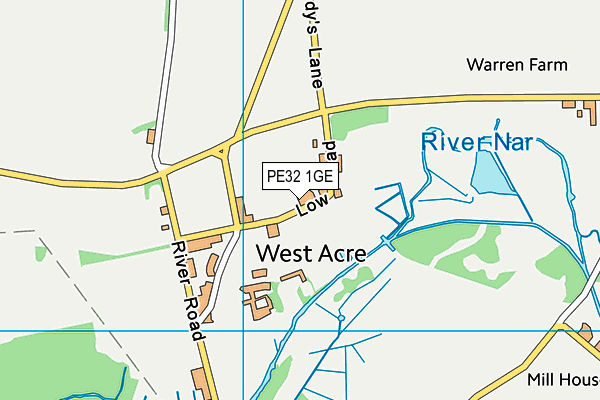PE32 1GE map - OS VectorMap District (Ordnance Survey) PE32 1GE map - OS VectorMap District (Ordnance Survey)