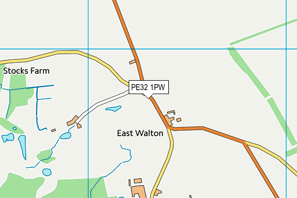PE32 1PW map - OS VectorMap District (Ordnance Survey) PE32 1PW map - OS VectorMap District (Ordnance Survey)