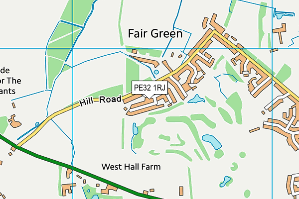PE32 1RJ map - OS VectorMap District (Ordnance Survey)