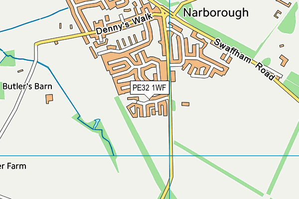 PE32 1WF map - OS VectorMap District (Ordnance Survey) PE32 1WF map - OS VectorMap District (Ordnance Survey)