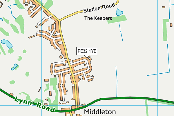 PE32 1YE map - OS VectorMap District (Ordnance Survey) PE32 1YE map - OS VectorMap District (Ordnance Survey)