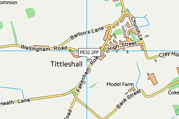 PE32 2PF map - OS VectorMap District (Ordnance Survey)