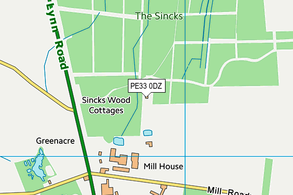 PE33 0DZ map - OS VectorMap District (Ordnance Survey) PE33 0DZ map - OS VectorMap District (Ordnance Survey)