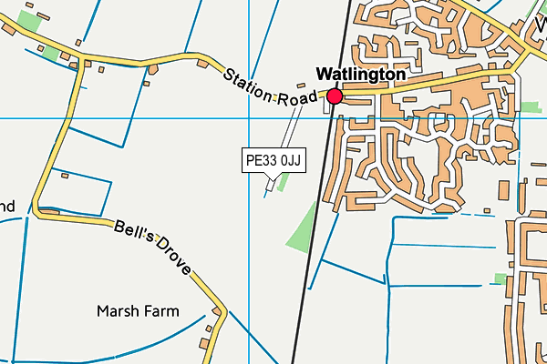 PE33 0JJ map - OS VectorMap District (Ordnance Survey) PE33 0JJ map - OS VectorMap District (Ordnance Survey)