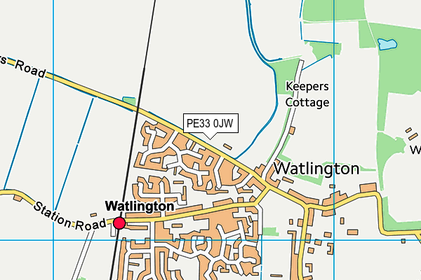 PE33 0JW map - OS VectorMap District (Ordnance Survey) PE33 0JW map - OS VectorMap District (Ordnance Survey)