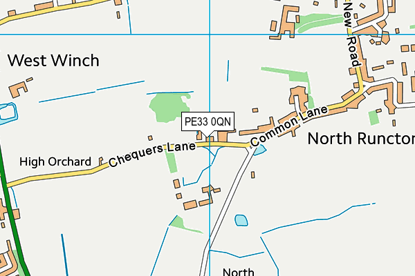 PE33 0QN map - OS VectorMap District (Ordnance Survey) PE33 0QN map - OS VectorMap District (Ordnance Survey)