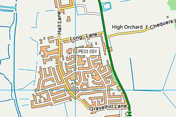 PE33 0SY map - OS VectorMap District (Ordnance Survey) PE33 0SY map - OS VectorMap District (Ordnance Survey)