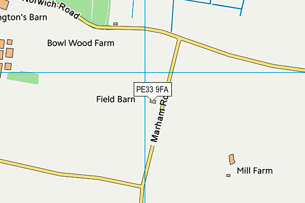 PE33 9FA map - OS VectorMap District (Ordnance Survey) PE33 9FA map - OS VectorMap District (Ordnance Survey)