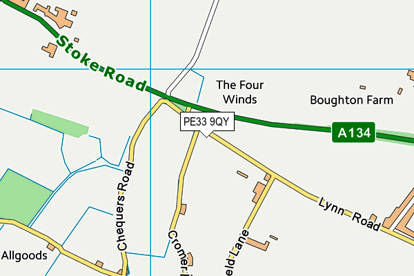 PE33 9QY map - OS VectorMap District (Ordnance Survey) PE33 9QY map - OS VectorMap District (Ordnance Survey)