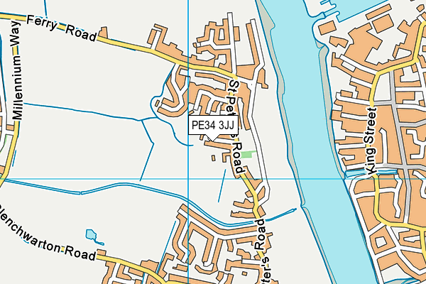 PE34 3JJ map - OS VectorMap District (Ordnance Survey) PE34 3JJ map - OS VectorMap District (Ordnance Survey)