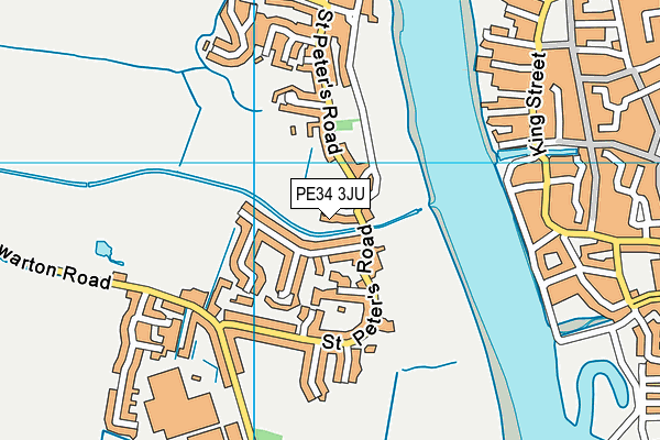 PE34 3JU map - OS VectorMap District (Ordnance Survey) PE34 3JU map - OS VectorMap District (Ordnance Survey)