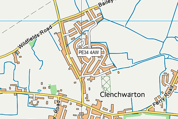 PE34 4AW map - OS VectorMap District (Ordnance Survey) PE34 4AW map - OS VectorMap District (Ordnance Survey)