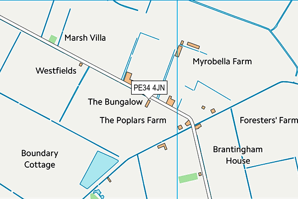 PE34 4JN map - OS VectorMap District (Ordnance Survey)