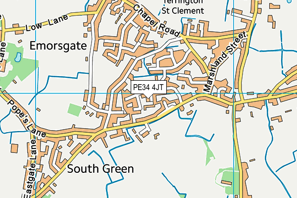 PE34 4JT map - OS VectorMap District (Ordnance Survey) PE34 4JT map - OS VectorMap District (Ordnance Survey)