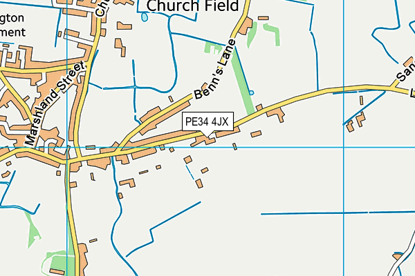 PE34 4JX map - OS VectorMap District (Ordnance Survey) PE34 4JX map - OS VectorMap District (Ordnance Survey)