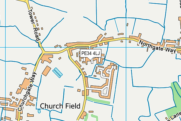PE34 4LJ map - OS VectorMap District (Ordnance Survey) PE34 4LJ map - OS VectorMap District (Ordnance Survey)