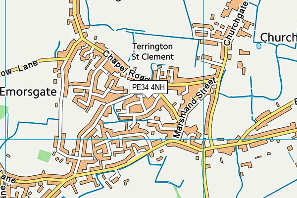 PE34 4NH map - OS VectorMap District (Ordnance Survey)