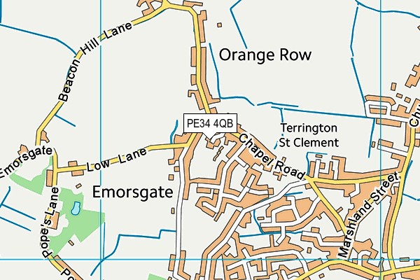 PE34 4QB map - OS VectorMap District (Ordnance Survey) PE34 4QB map - OS VectorMap District (Ordnance Survey)