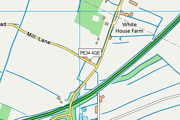 PE34 4QE map - OS VectorMap District (Ordnance Survey)