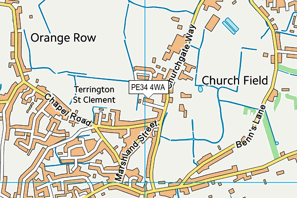 PE34 4WA map - OS VectorMap District (Ordnance Survey) PE34 4WA map - OS VectorMap District (Ordnance Survey)