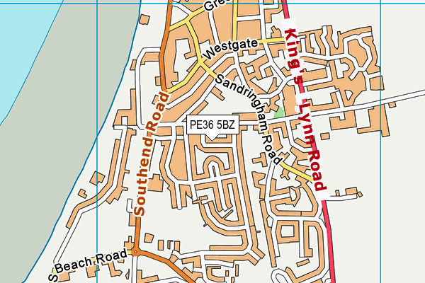 PE36 5BZ map - OS VectorMap District (Ordnance Survey) PE36 5BZ map - OS VectorMap District (Ordnance Survey)