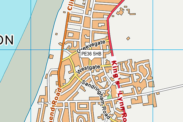 PE36 5HB map - OS VectorMap District (Ordnance Survey) PE36 5HB map - OS VectorMap District (Ordnance Survey)