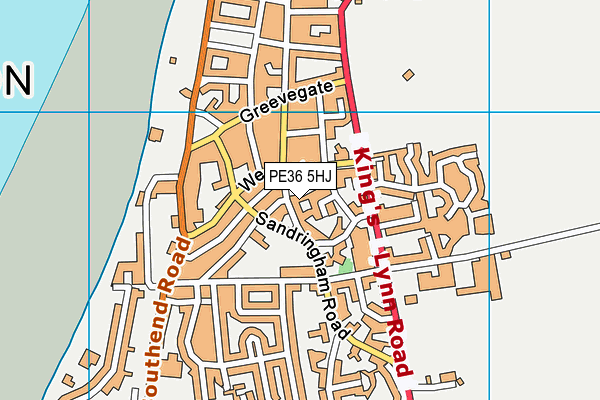 PE36 5HJ map - OS VectorMap District (Ordnance Survey) PE36 5HJ map - OS VectorMap District (Ordnance Survey)