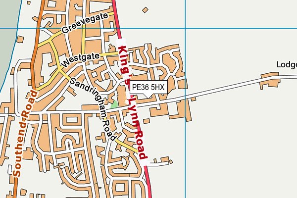 PE36 5HX map - OS VectorMap District (Ordnance Survey) PE36 5HX map - OS VectorMap District (Ordnance Survey)