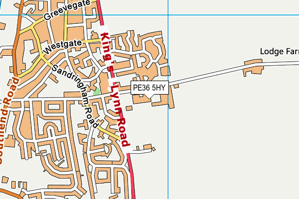 PE36 5HY map - OS VectorMap District (Ordnance Survey) PE36 5HY map - OS VectorMap District (Ordnance Survey)