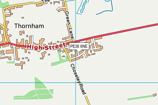 PE36 6NE map - OS VectorMap District (Ordnance Survey)