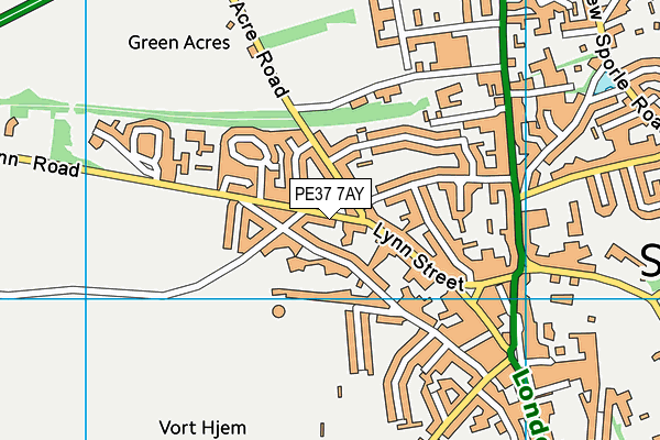 PE37 7AY map - OS VectorMap District (Ordnance Survey) PE37 7AY map - OS VectorMap District (Ordnance Survey)