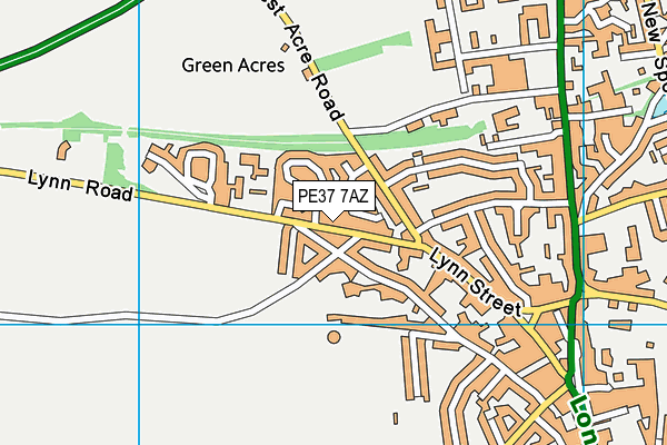 PE37 7AZ map - OS VectorMap District (Ordnance Survey) PE37 7AZ map - OS VectorMap District (Ordnance Survey)