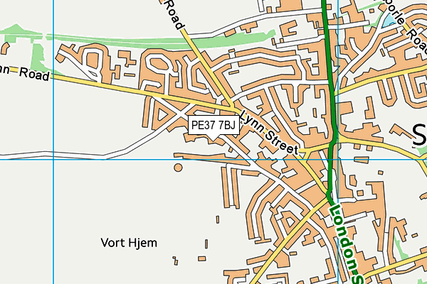 PE37 7BJ map - OS VectorMap District (Ordnance Survey) PE37 7BJ map - OS VectorMap District (Ordnance Survey)