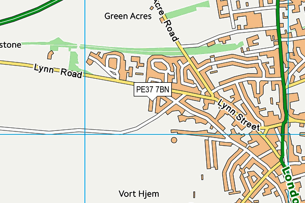 PE37 7BN map - OS VectorMap District (Ordnance Survey) PE37 7BN map - OS VectorMap District (Ordnance Survey)