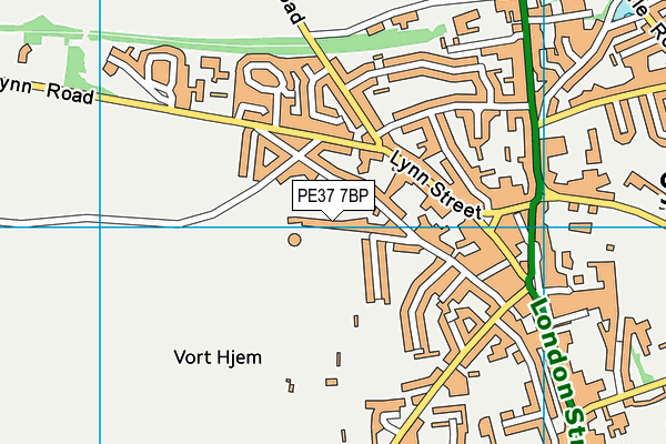 PE37 7BP map - OS VectorMap District (Ordnance Survey) PE37 7BP map - OS VectorMap District (Ordnance Survey)