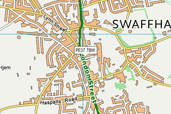 PE37 7BW map - OS VectorMap District (Ordnance Survey) PE37 7BW map - OS VectorMap District (Ordnance Survey)