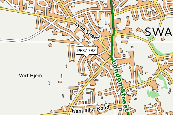 PE37 7BZ map - OS VectorMap District (Ordnance Survey) PE37 7BZ map - OS VectorMap District (Ordnance Survey)
