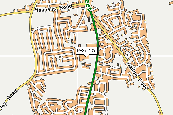 PE37 7DY map - OS VectorMap District (Ordnance Survey) PE37 7DY map - OS VectorMap District (Ordnance Survey)