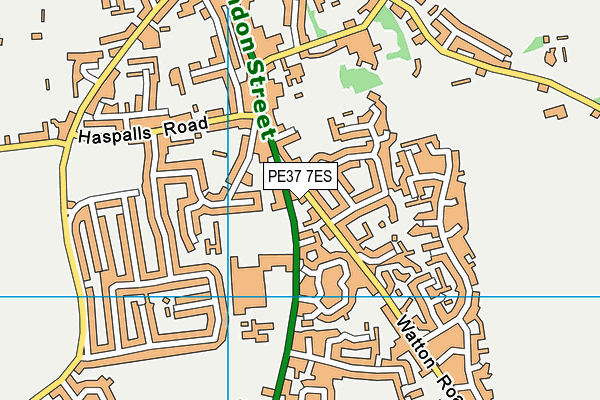 PE37 7ES map - OS VectorMap District (Ordnance Survey)