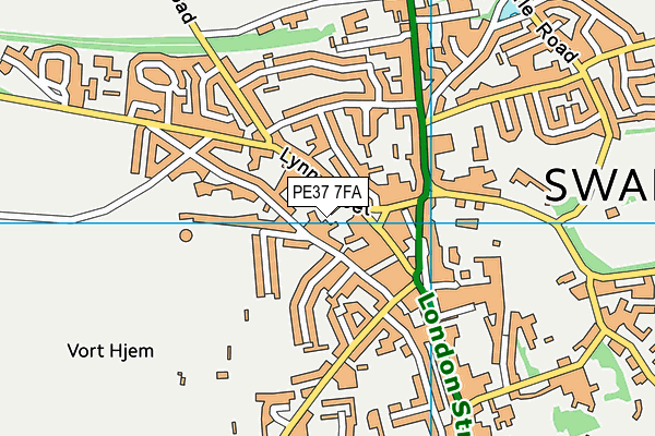 PE37 7FA map - OS VectorMap District (Ordnance Survey) PE37 7FA map - OS VectorMap District (Ordnance Survey)