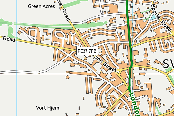 PE37 7FB map - OS VectorMap District (Ordnance Survey) PE37 7FB map - OS VectorMap District (Ordnance Survey)