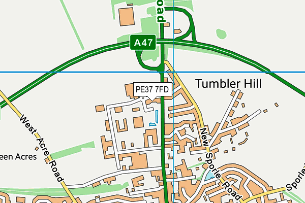 PE37 7FD map - OS VectorMap District (Ordnance Survey) PE37 7FD map - OS VectorMap District (Ordnance Survey)