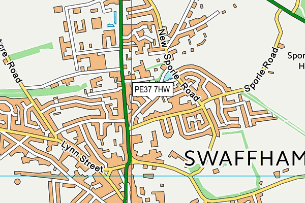 PE37 7HW map - OS VectorMap District (Ordnance Survey) PE37 7HW map - OS VectorMap District (Ordnance Survey)