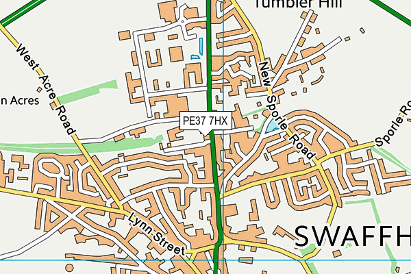 PE37 7HX map - OS VectorMap District (Ordnance Survey) PE37 7HX map - OS VectorMap District (Ordnance Survey)